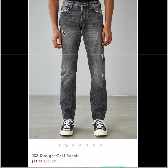 Ovadia Men’s Black Jeans with little rips - Picture 3 of 7